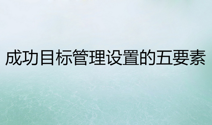 成功目標(biāo)管理設(shè)置的五要素